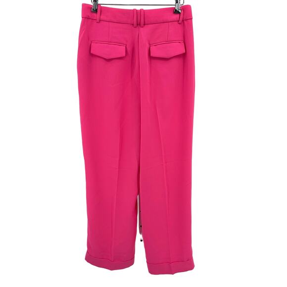 J. Crew Pink Pleated Wide Leg Trouser Pants Womens Size 4 High Rise Cuffed Hem - Picture 6 of 12